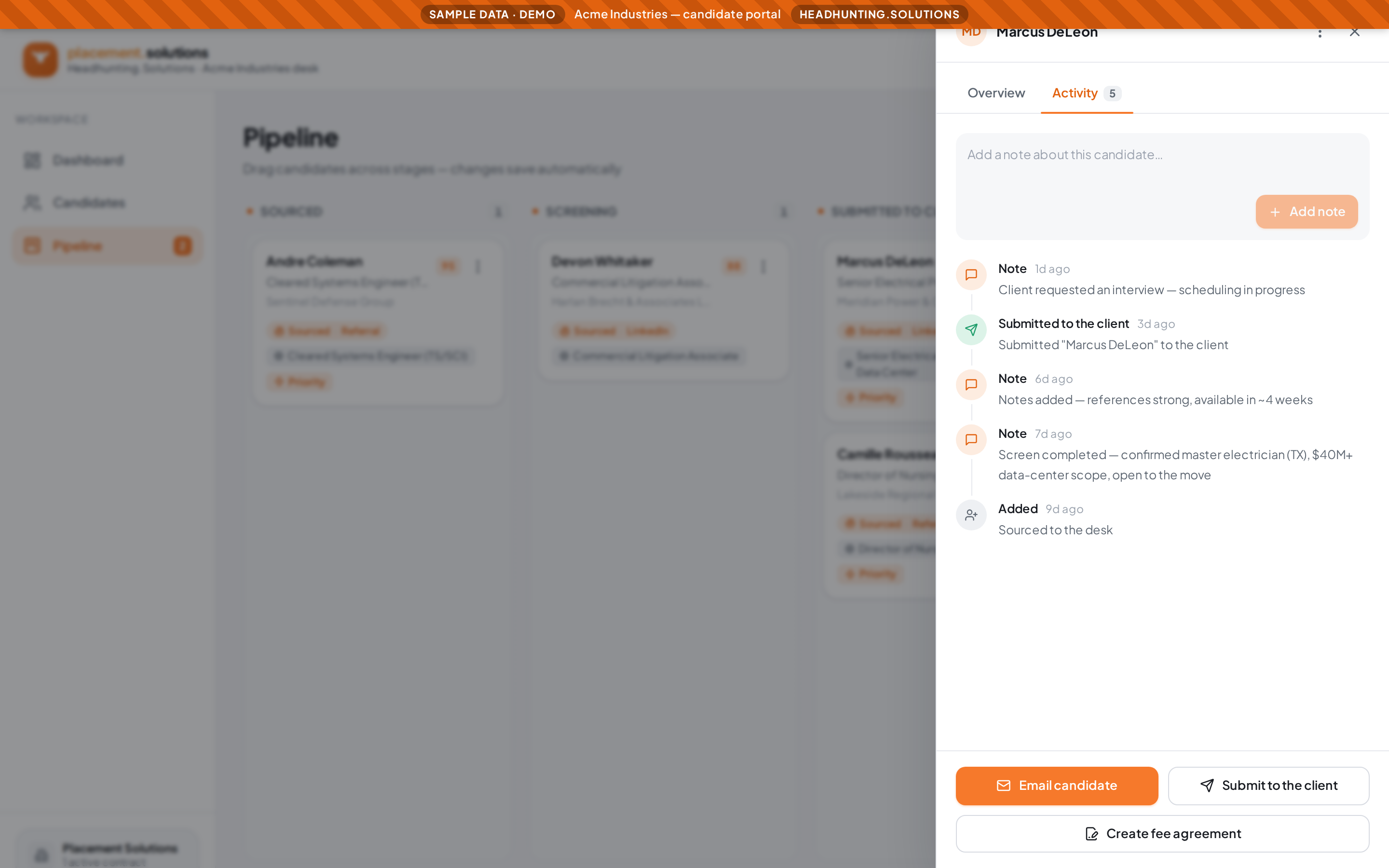 Every step, on the record &mdash; candidate portal demo